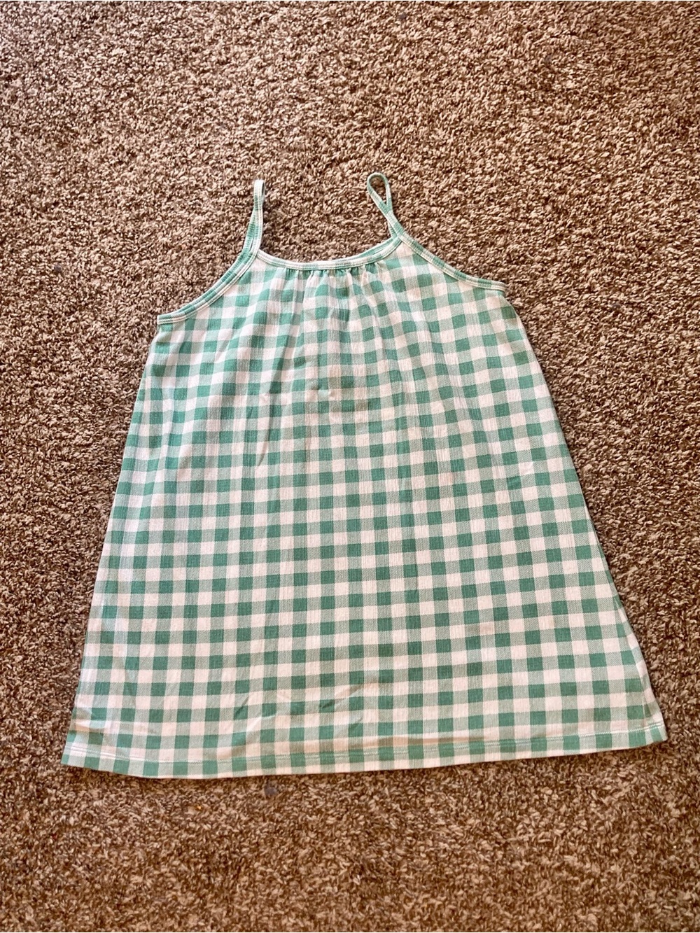 Crewcuts Green and White Gingham Sundress